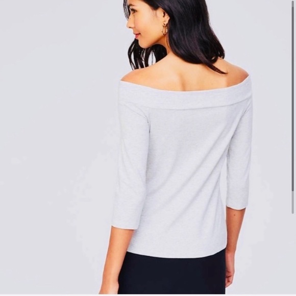 Loft - WHITE Off Shoulder Tee Size M - Picture 2 of 4